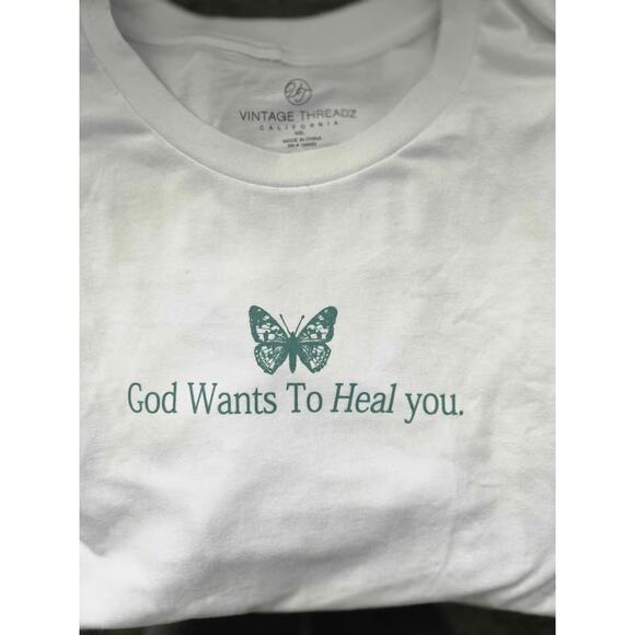 Vintage Threadz “God Wants To Heal You” Graphic Tee – Size XXL New - Picture 2 of 4